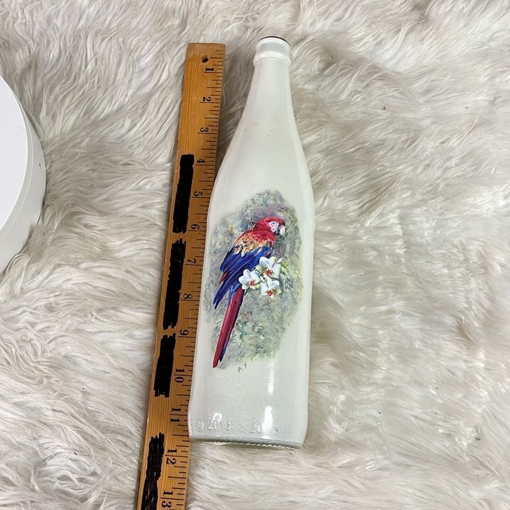Mayrich Company Decorative Mccaw Bottle Vase ,White With Mccaw Graphic , 11 1/2” - Picture 6 of 7